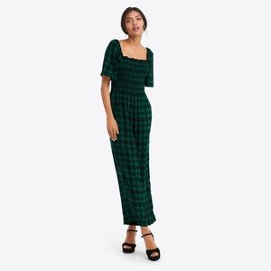 Draper James Green Plaid Jumpsuit